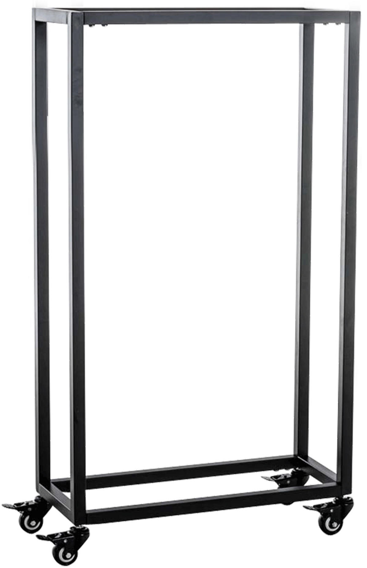 KAMINHOLZREGAL innen Metall BETTA mit Rollen 25x40x100 cm - Schwarz, Metall (40/100/25cm) - DELUKE