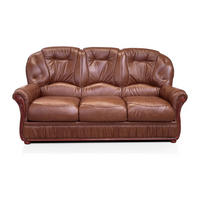 SOFA - 3 Personen - leder - schokoladenbraun Daphne - Braun, Leder/Holz (183/97/91cm) - Vente-Unique