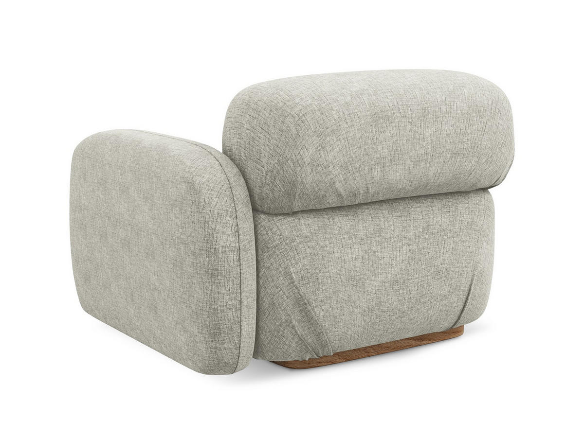 SOFAELEMENT Rechts Chenille Stoff Grau - Silberfarben/Braun, Holz/Textil (95/73/95cm) - Makamii