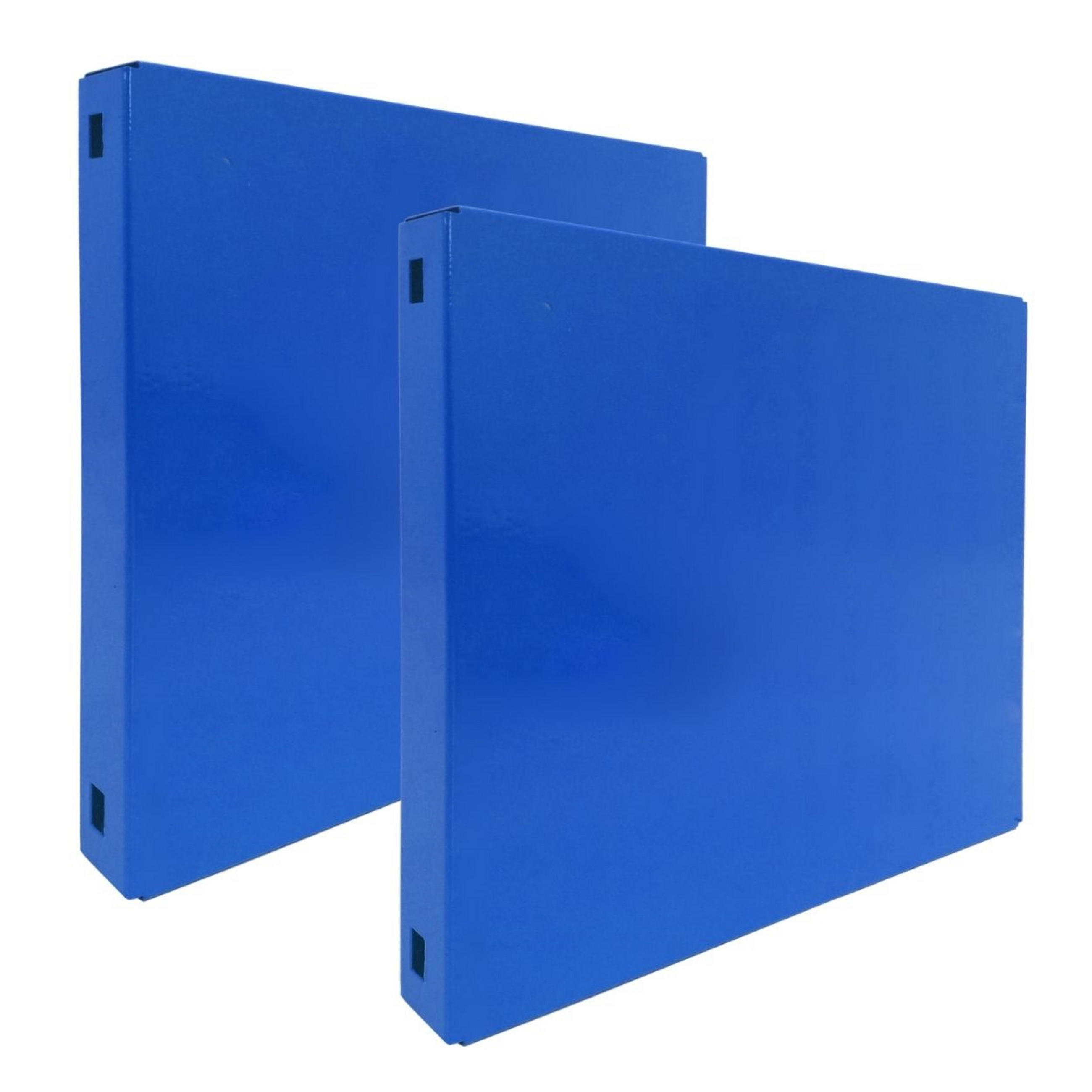 DOPPELPACK 2x Memoboard aus Stahl geschlossen | HxBxT 30x30x3,5cm | Blau | Wandtafel Trägersystem - Blau, Metall (30/30/3.5cm) - PROREGAL