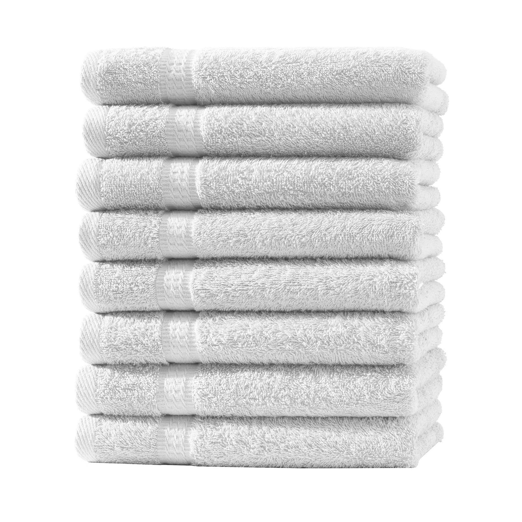 GÄSTEHANDTUCH 30x50 cm Frottier Gästetuch im 8er Set aus 100% Baumwolle, Weiß 500g/m2 - Weiß, Textil (35/50cm) - Carpe Sonno