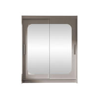 SCHWEBETÜRENSCHRANK Westa XII - Kaschmir/Silberfarben, Holzwerkstoff/Metall (150/200/58cm) - MIRJAN24