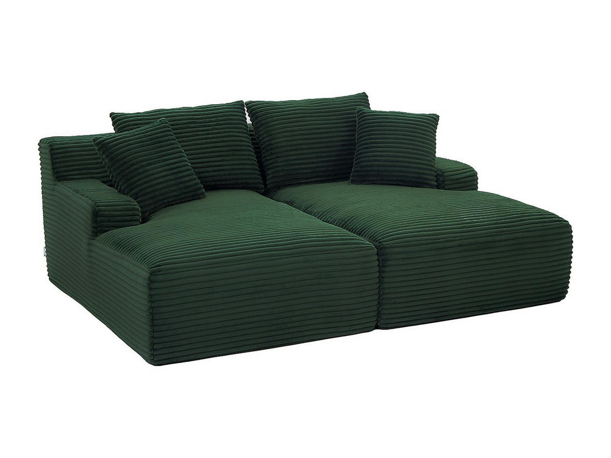 SOFA - 3 Personen - samt - grün Donilia - Grün, Textil (200/72/160cm) - Vente-Unique