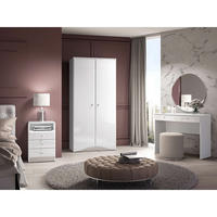 SCHLAFZIMMER Set 3-tlg. Glamour - Weiß Hochglanz, Holzwerkstoff (100/79/41cm) - hi-markt