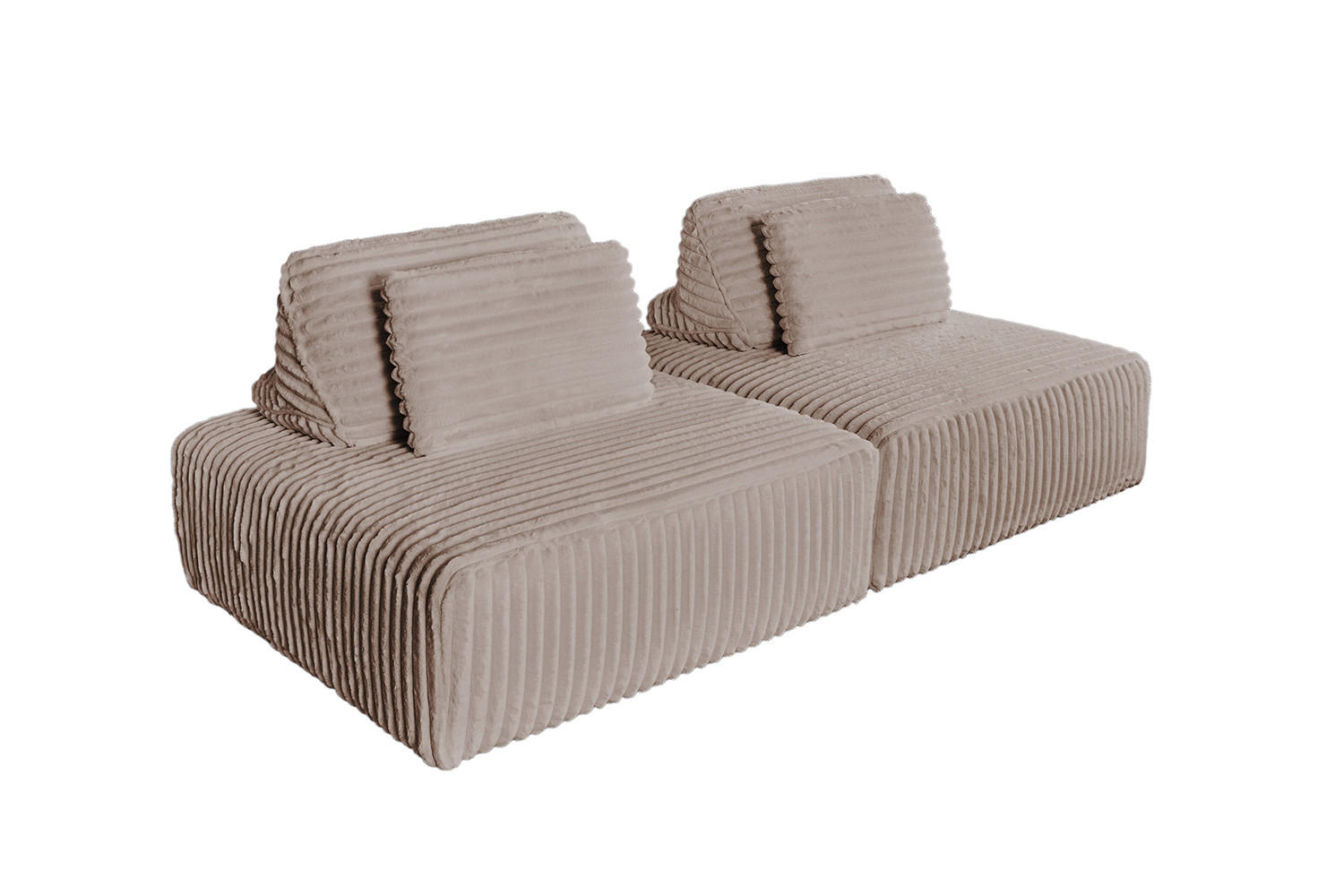 Kawola Modulsofa Taupe 222x84x111 cm
