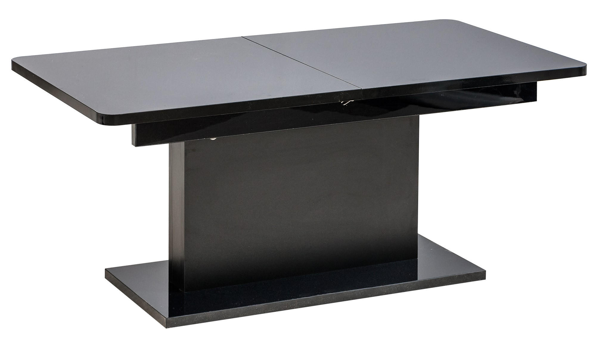 designimpex Couchtisch Schwarz Hochglanz 126x57x70 cm