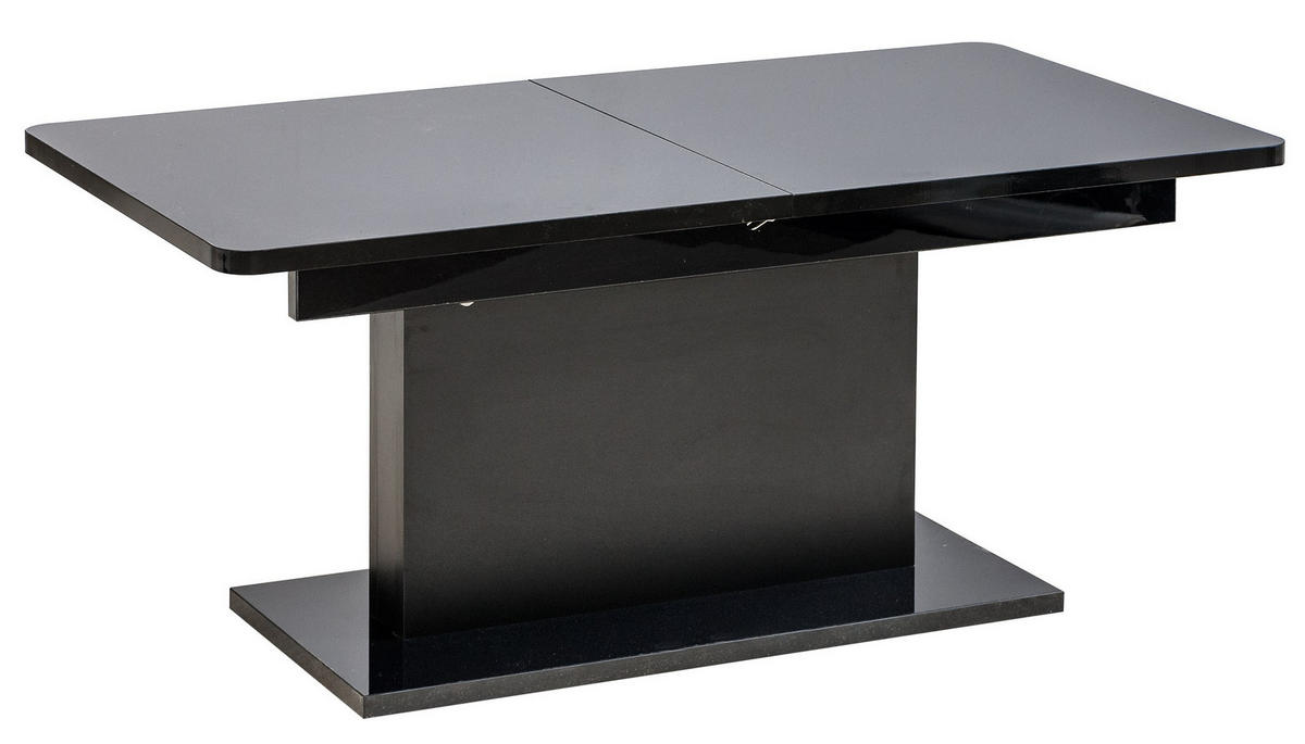 COUCHTISCH rechteckig Schwarz Hochglanz 126/70/58 cm - Schwarz Hochglanz, Holzwerkstoff (70/126/57cm) - designimpex