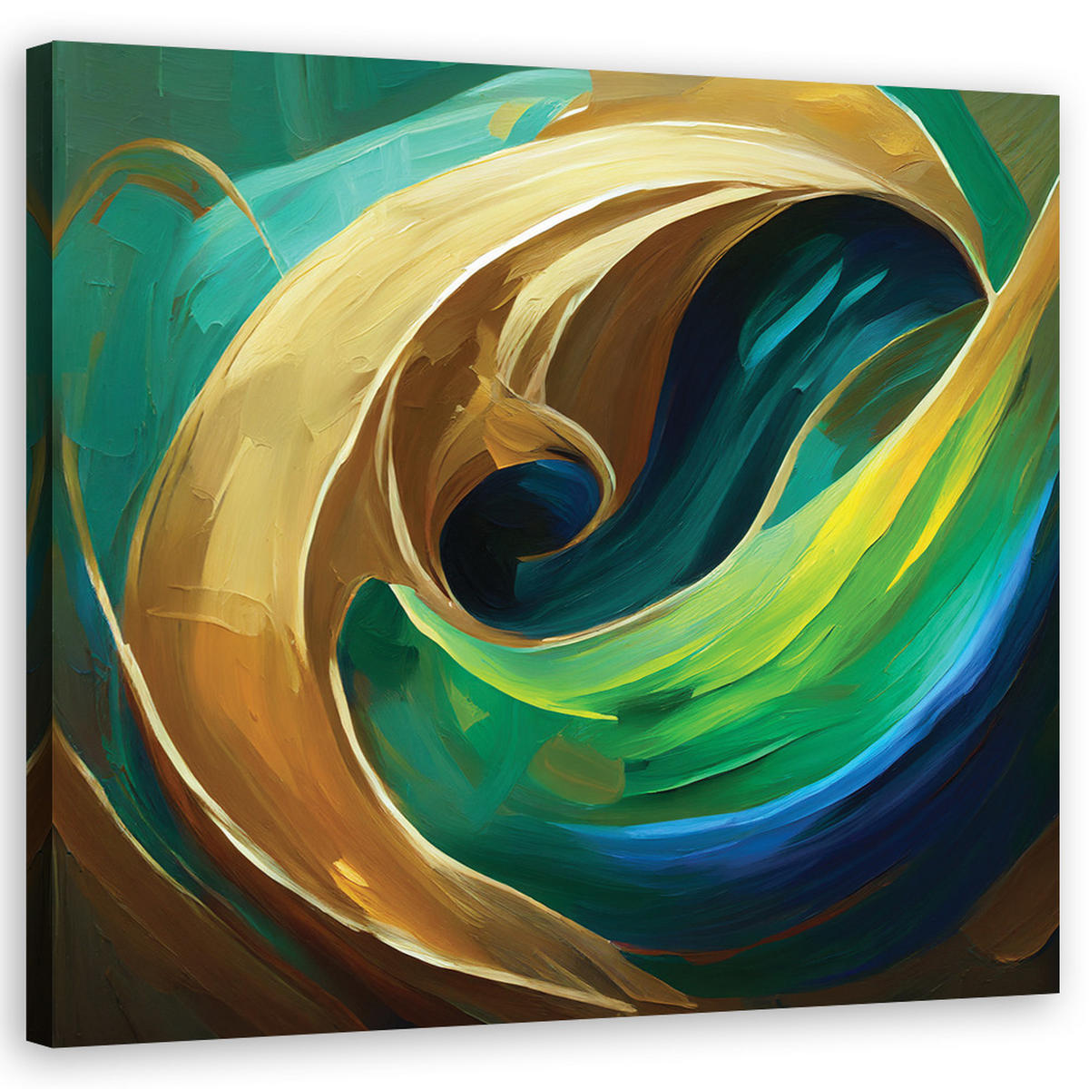 LEINWANDBILD, Türkis Abstrakt Aquarell 50x50cm - Grün, Textil (50/50cm) - Feeby