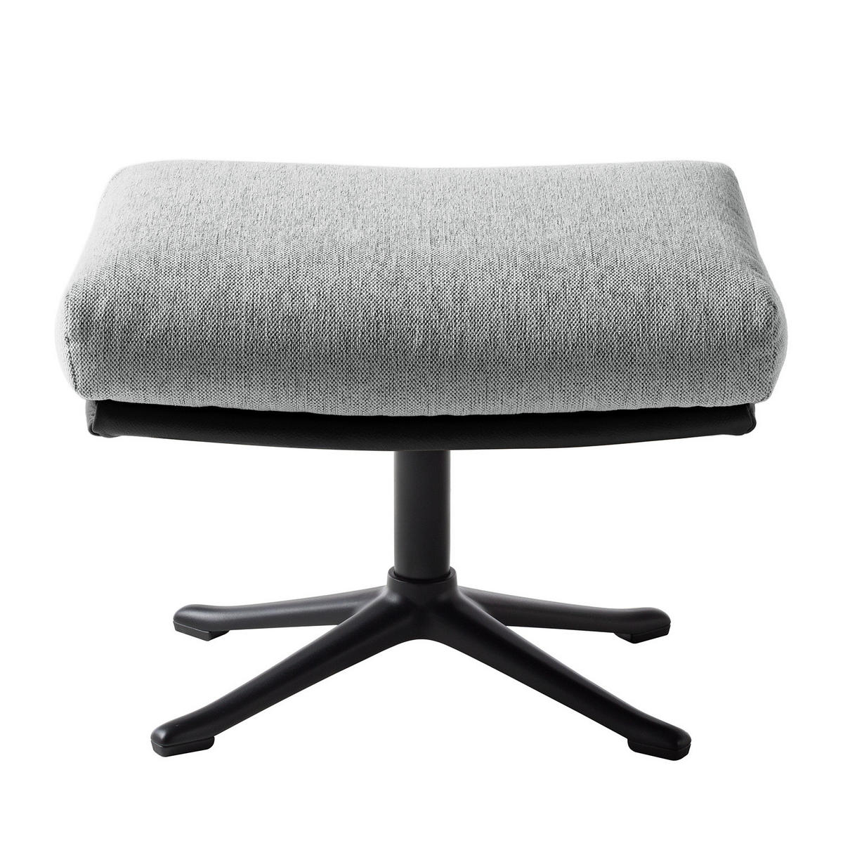 HOCKER mit Kreuzfuß - Hellgrau/Schwarz, Textil/Metall (54/41/41cm) - home24