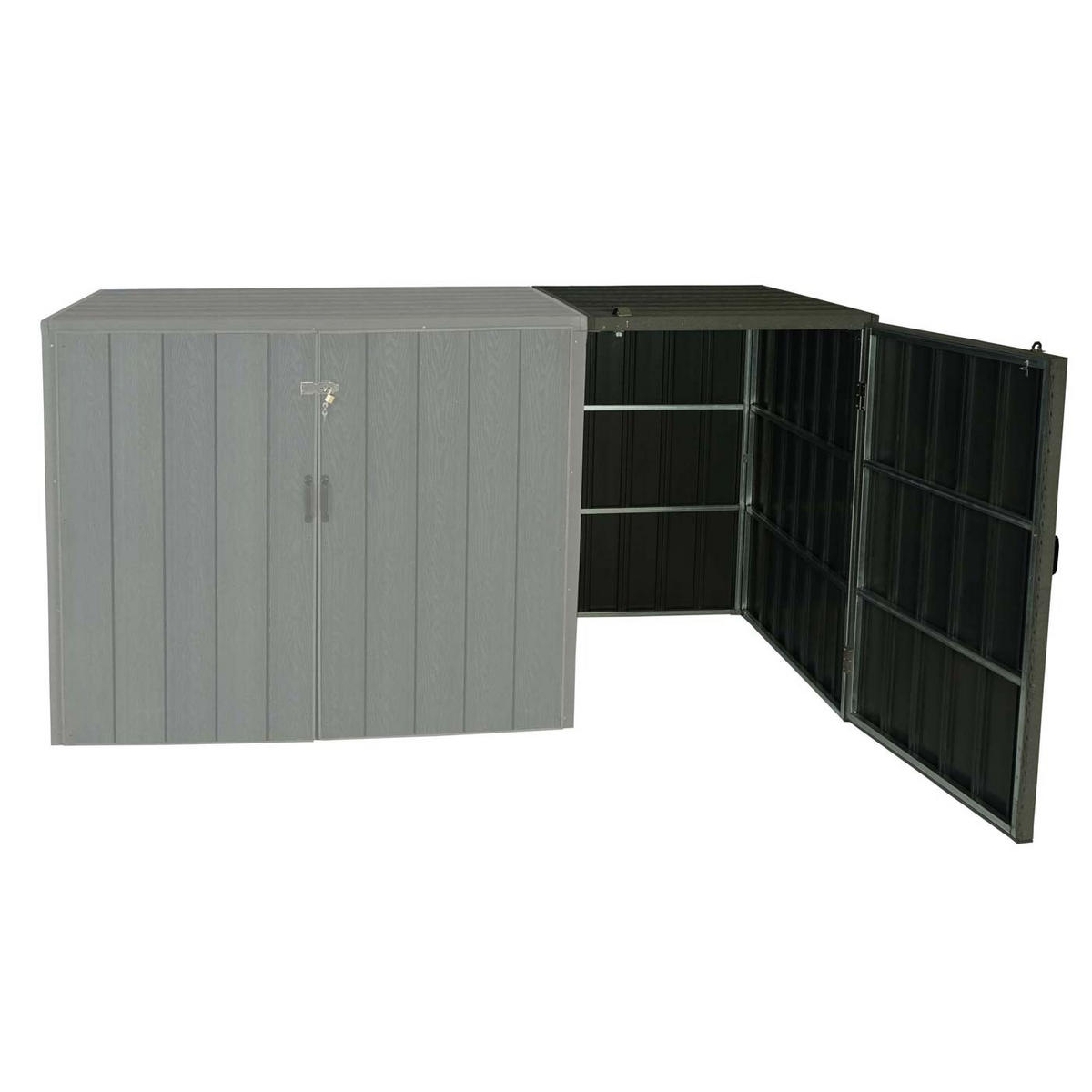 MÜLLTONNENBOX ERWEITERUNG Grau - Grau, Metall (79/117/105cm) - MCW
