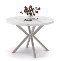 AUSZIEHTISCH MILTON 100-176/76 cm mit Metallgestell, Kaschmir / Bianco Marmor - Kaschmir/Weiß, Holzwerkstoff/Metall (100/100/76cm) - Idohome