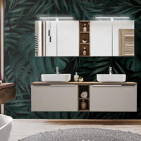 BADMÖBEL-SET 11-TLG. Puebla-56 - Beige, Holzwerkstoff (180/200/46cm) - Lomado