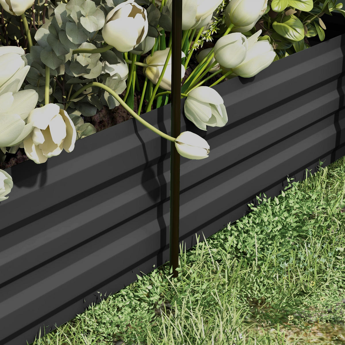 HOCHBEET 230x110x110 cm Stahl grau - Dunkelgrau, Metall (230/110/110cm) - Fortuna Lai
