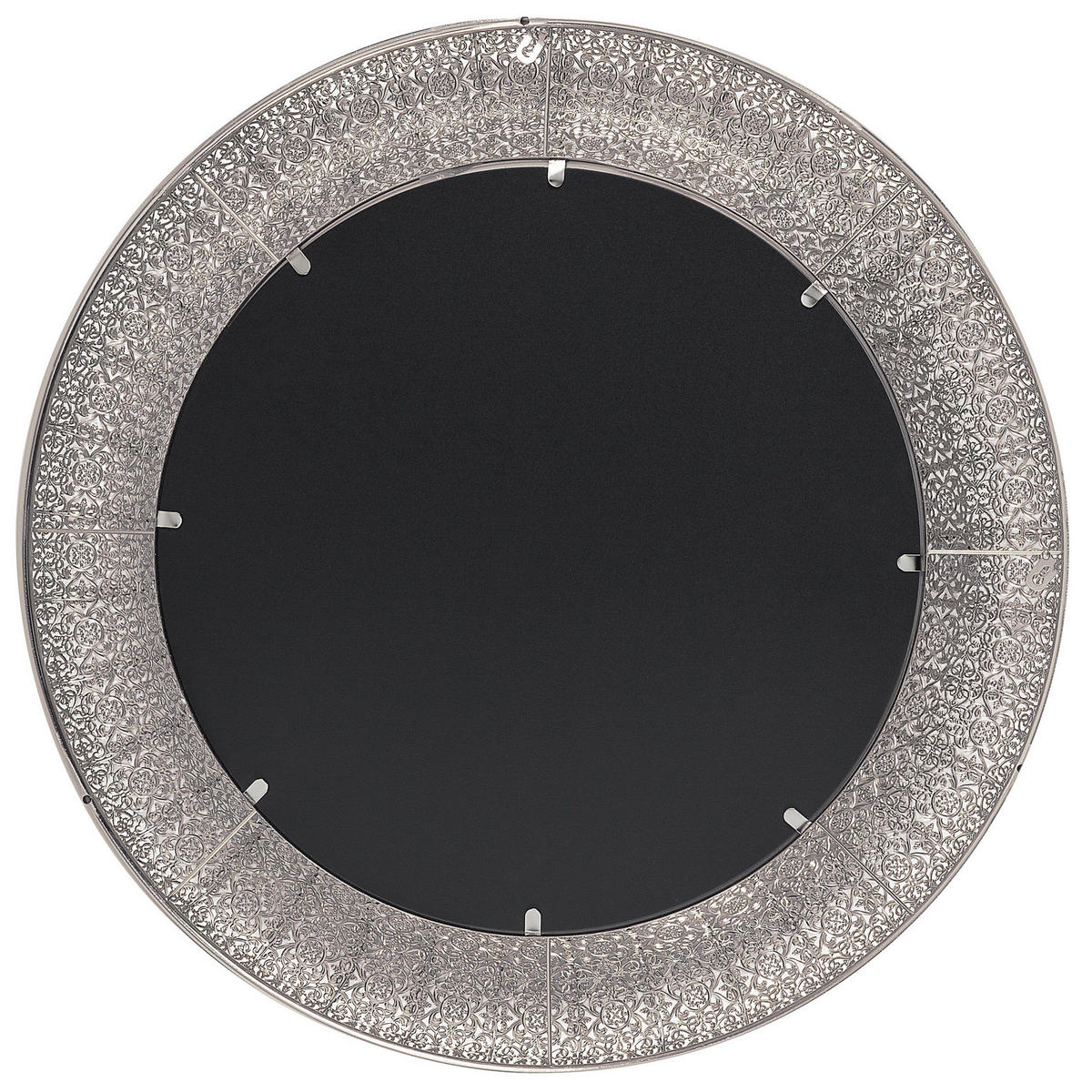 WANDSPIEGEL silber rund 80 cm Channay - Silberfarben, Metall (80/80/5cm) - Beliani