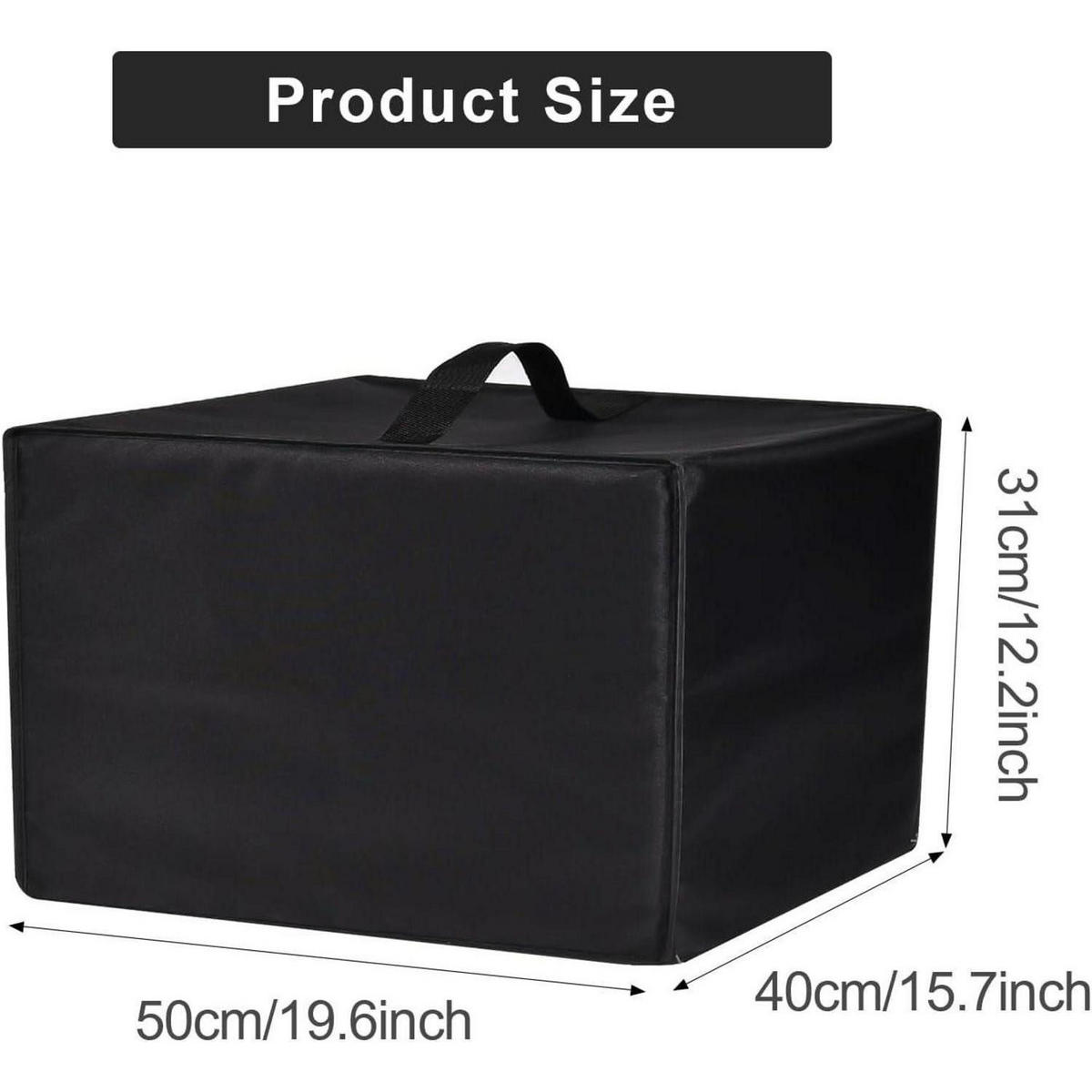 STAUBSCHUTZ für Heißluftfritteuse 50 x 40 x 31 cm 600D Nylon Wasserdicht - Schwarz, Kunststoff (40/31/50cm)