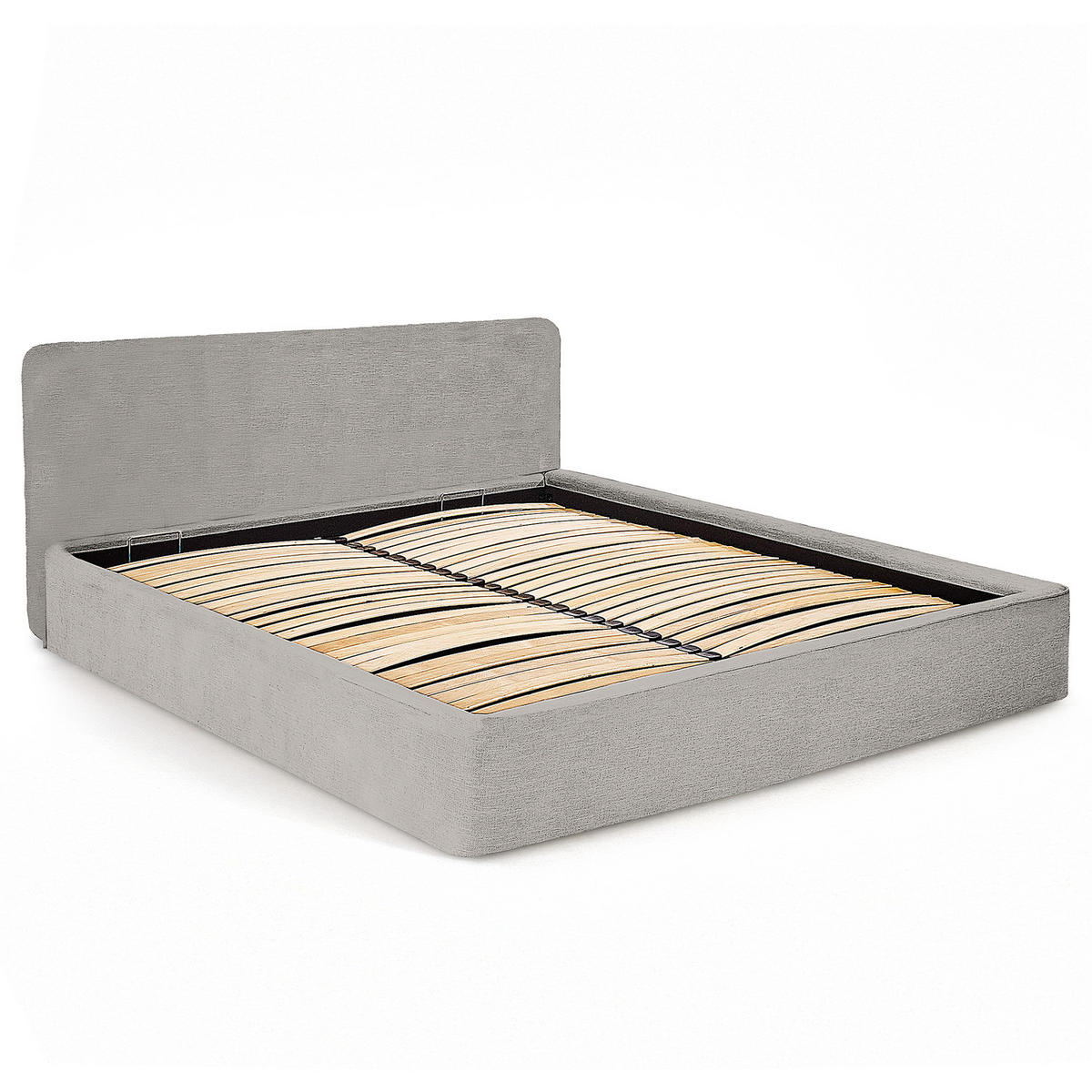 POLSTERBETT - Hellgrau, Holz/Textil (160/200cm) - home24