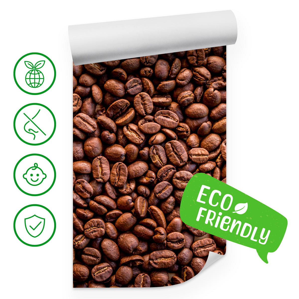 FOTOTAPETE für Esszimmer Kaffee Kaffeebohnen 3D 200x140 - Braun, Papier (200/140cm) - Muralo