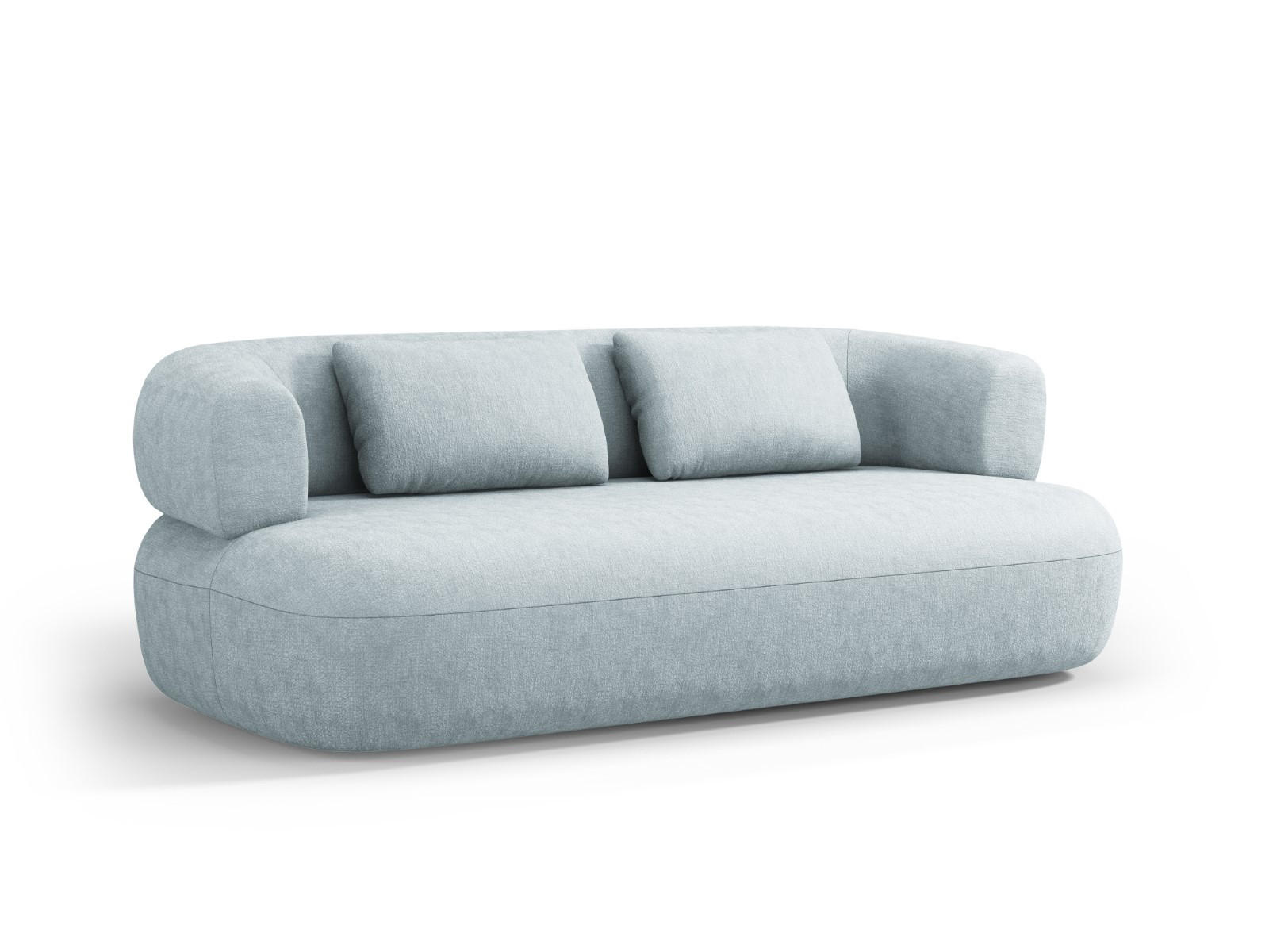SOFA Jenny aus Chenille-Stoff hellblau 3 Sitzplätze - Hellblau, Textil (90/73/178cm) - Micadoni