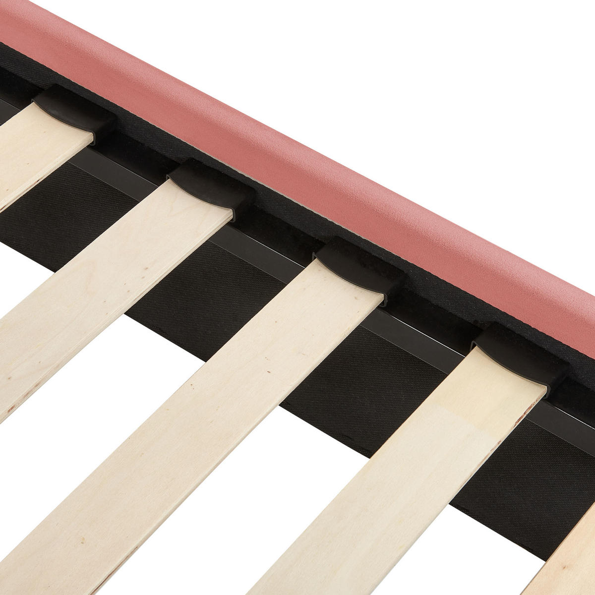 POLSTERBETT 160/200cm Pfirsichrosa Chaleix - Pink, Textil (160/200cm) - Beliani