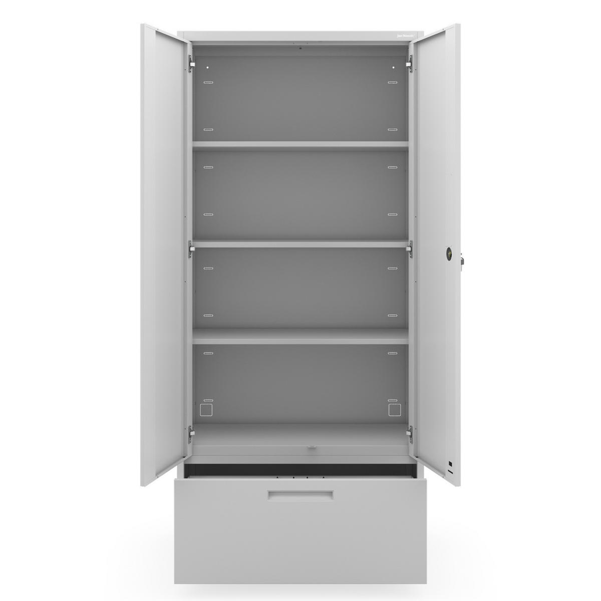 METALLSCHRANK Megan - Grau, Metall (90/195/40cm)