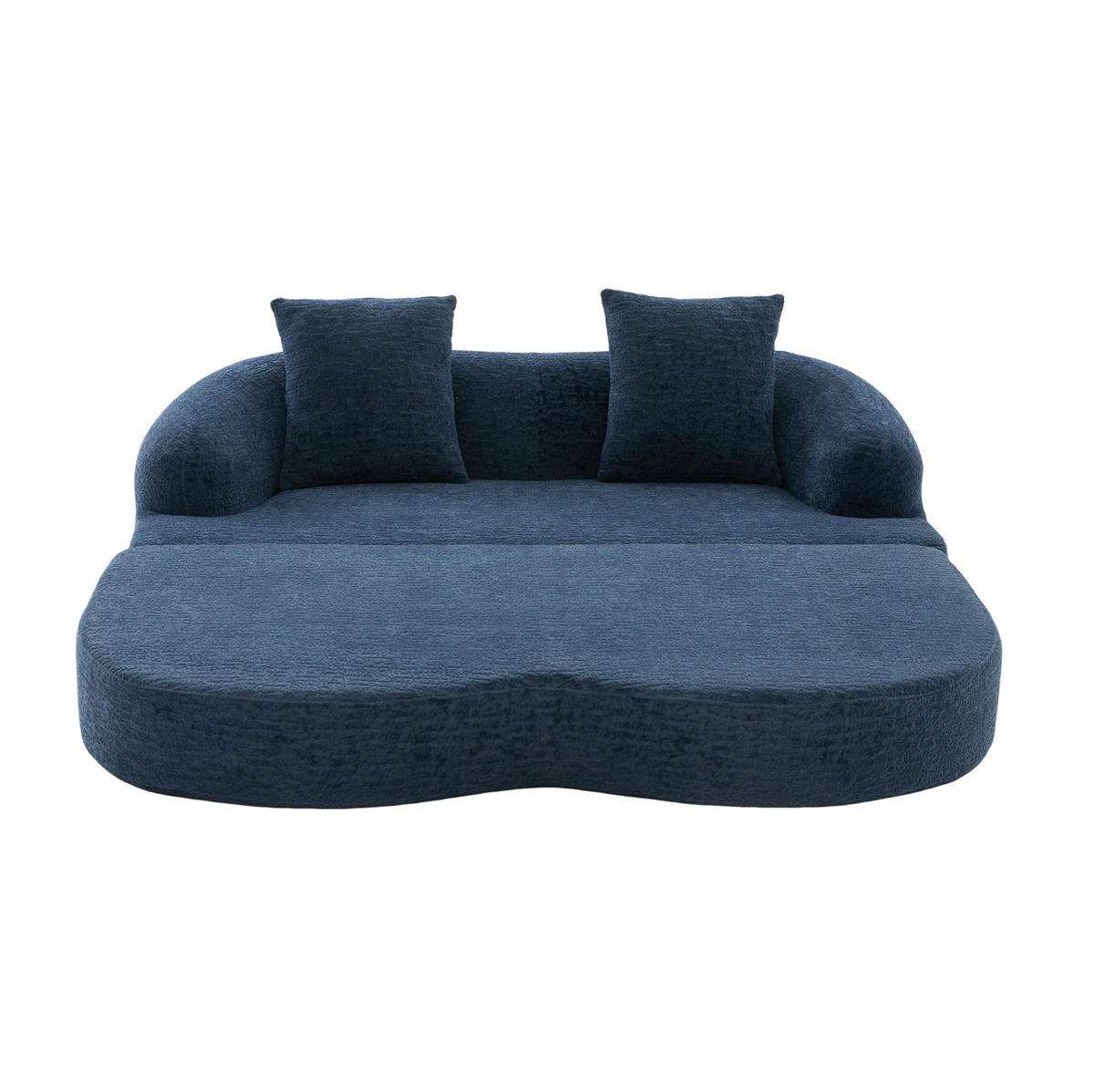 SCHLAFSOFA 157/84/65 cm aus Chenille mit Klappfunktion Navy - Dunkelblau, Textil (84/65/157cm) - Modenvie