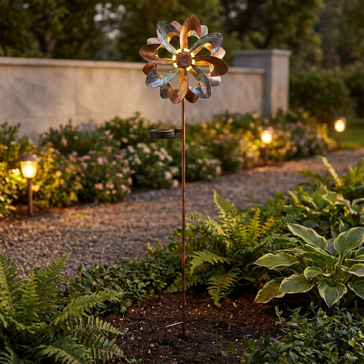 LED AUSSENLEUCHTE Metall Gold 2er Set - Goldfarben, Kunststoff (22/12/92cm) - Globo Lighting