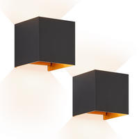 LED-WANDLEUCHTE Shine 10/10/10 cm - Schwarz, Metall (10/10/10cm) - ZMH