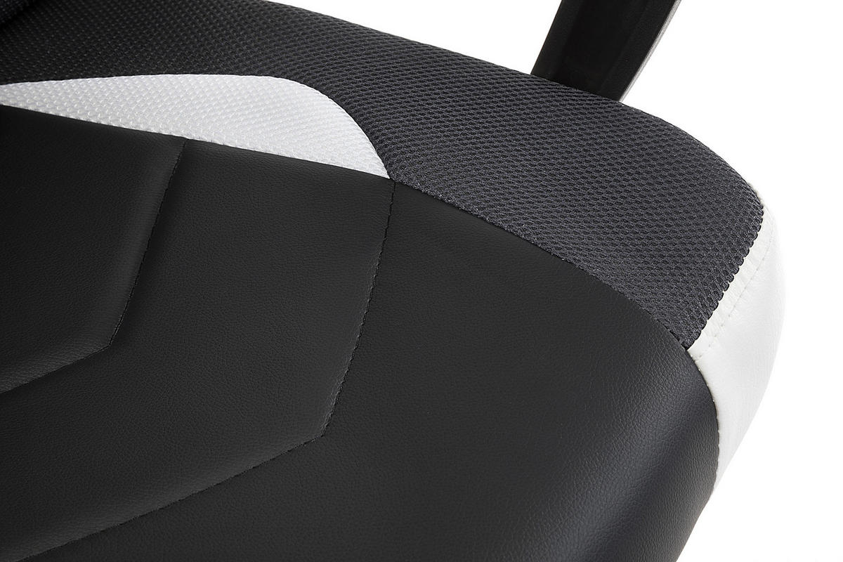 GAMING-STUHL Weiß - Schwarz/Weiß, Kunststoff/Textil (58/113/65cm) - Akord