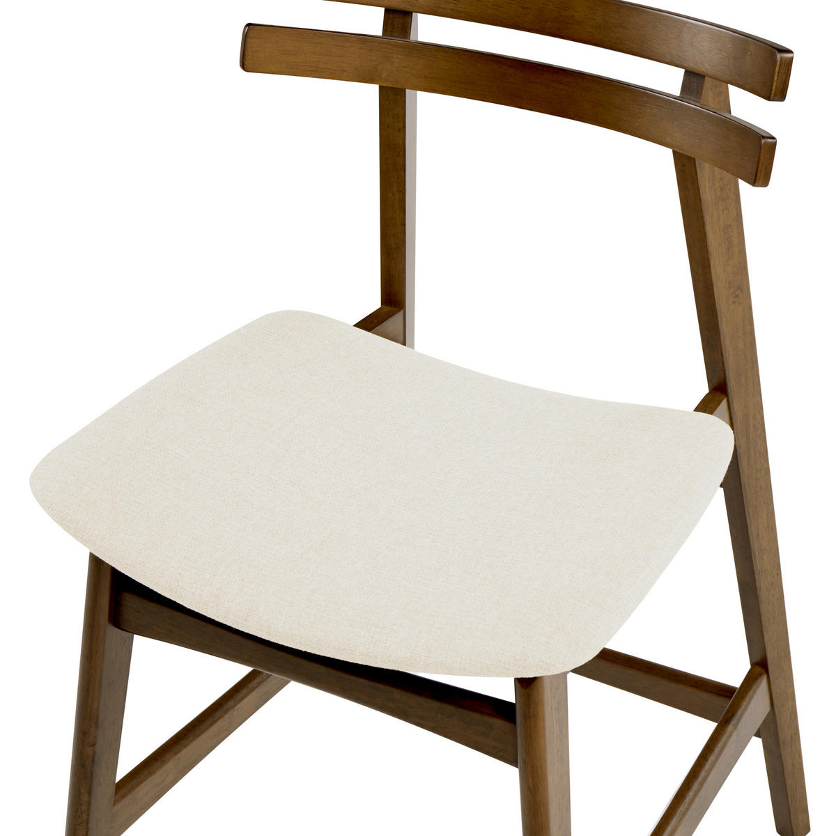 BARSTUHL 2er-Set Holz Braun/Cremeweiß Cynthiana - Creme, Holz (52/91/63cm) - Beliani