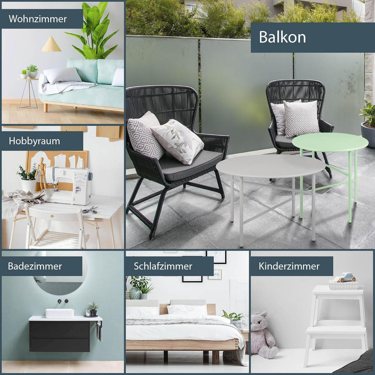 BEISTELLTISCH Finn 44/46 cm und 53/36 cm Weiß (2tlg) - Weiß, Metall (0.1/53/36cm) - BoMoe