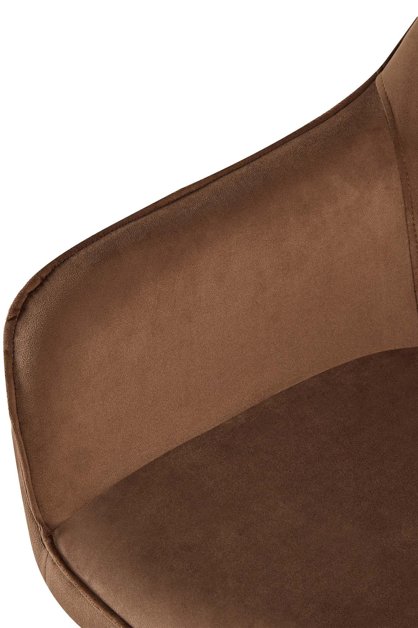 ARMLEHNENSTUHL Samt braun - Schwarz/Braun, Textil/Metall (60/84/60cm) - CLP