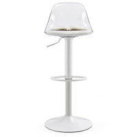 BARHOCKER 2er-Set höhenverstellbar Weiß mit transparenter Rückenlehne - Weiß, Metall (40.5/104/40.5cm) - MIVRAY