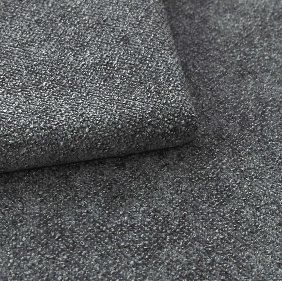 SOFA grau Webstoff 259 x 167 cm, Ecksofa 5-Sitzer, L-Sofa Ottomane rechts - Schwarz/Grau, Holz/Textil (259/167cm) - Inn.Furn