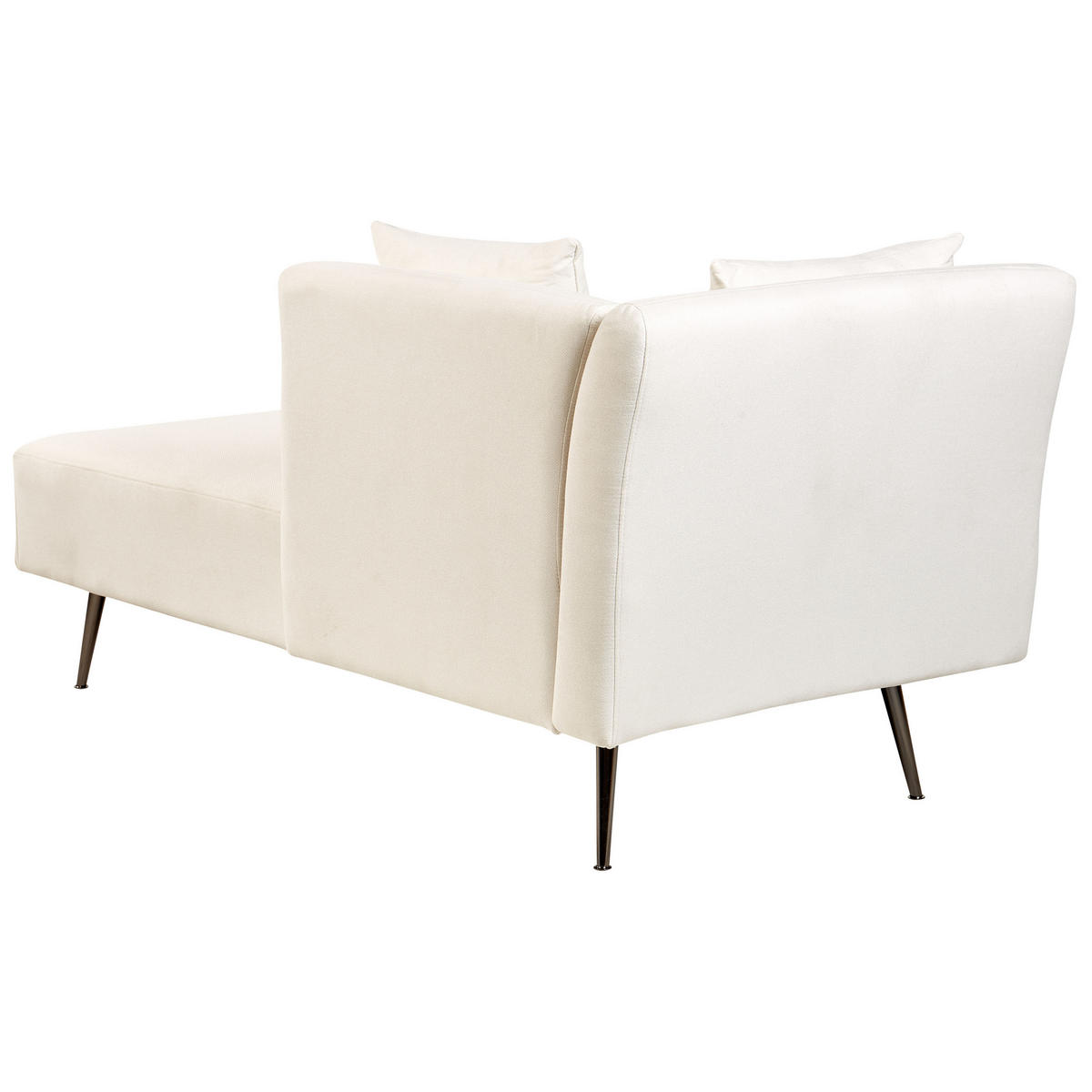 CHAISELONGUE cremeweiß linksseitig Riom - Schwarz/Weiß, Textil (156/75/77cm) - Beliani