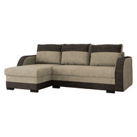 ECKSOFA Jozef - Beige/Dunkelbraun, Holz/Textil (230/140cm) - MIRJAN24
