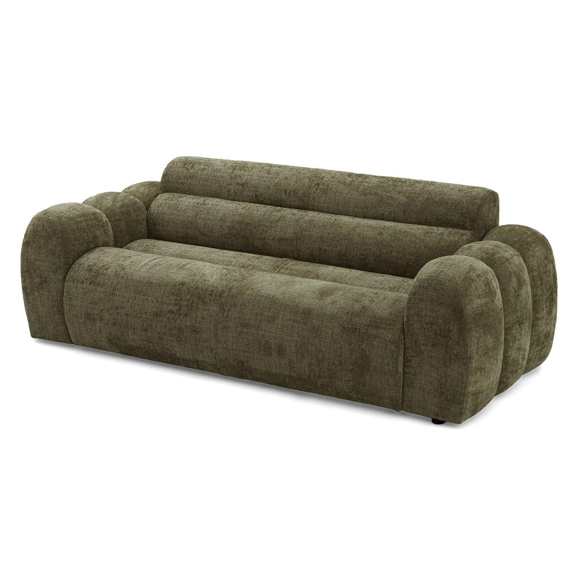 2-SITZER modulares Sofa VEER, Breite 213 cm Chenille Webstoff Grün - Schwarz/Grün, Holz/Kunststoff (213/75/95cm) - Muffo