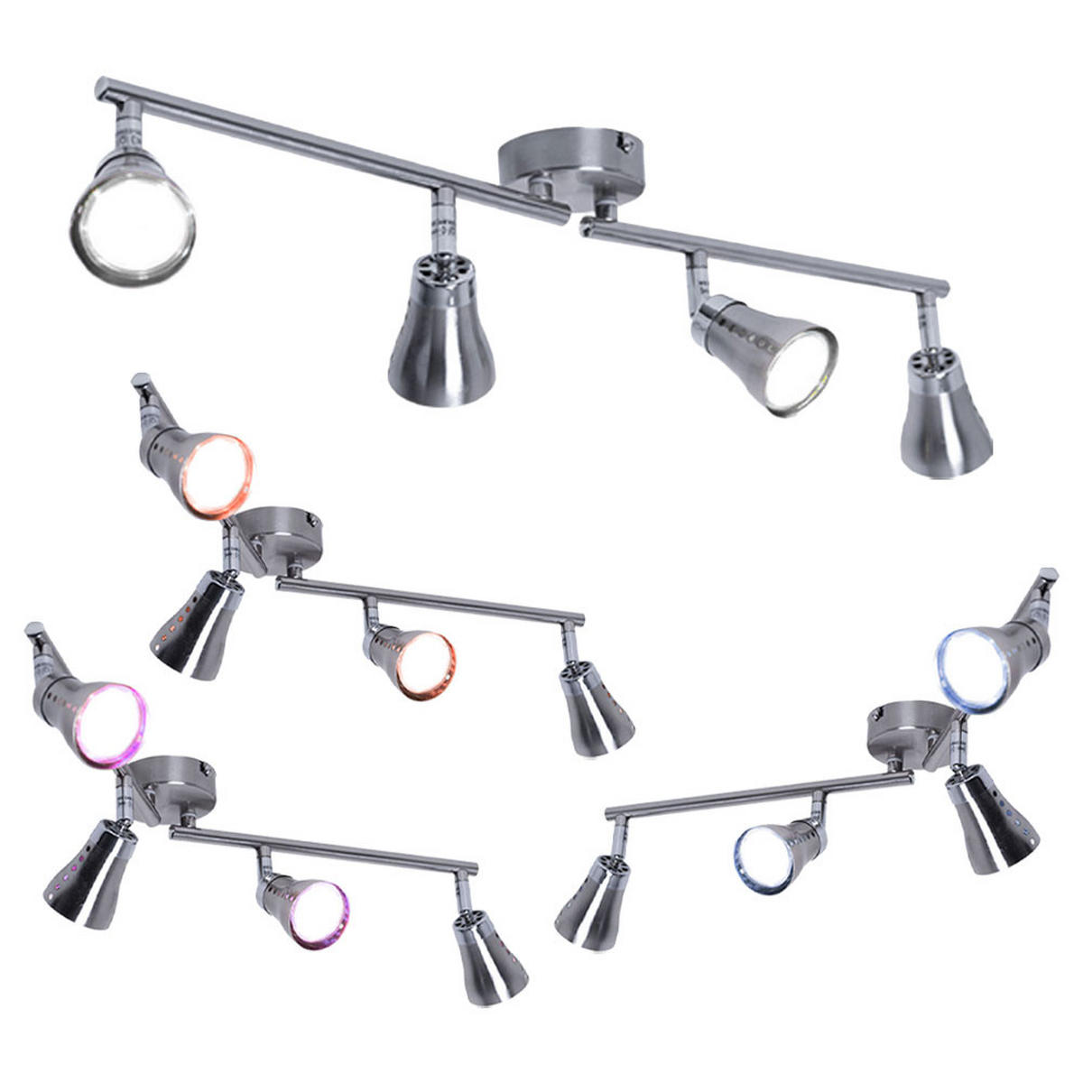 LED DECKENLEUCHTE GROSETTO Silber - Silberfarben, Metall (62.5/8/16cm) - Globo Lighting