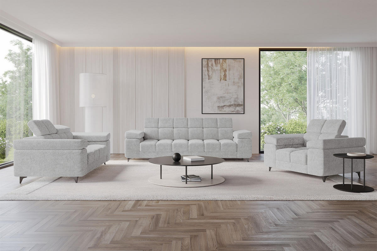 SOFA 2-Sitzer LORD-S1 194x97x90 cm Grau Chenille - Grau, Holzwerkstoff/Textil (194/90/97cm) - ALTDECOR