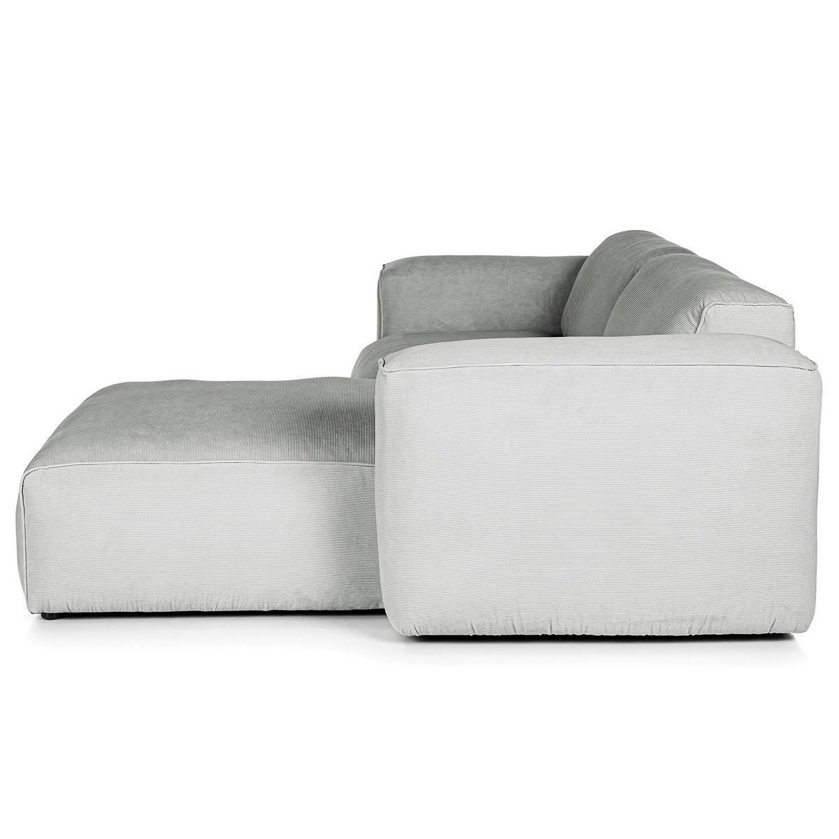 1,5-SITZER ECKSOFA mit Longchair - Schwarz/Grau, Kunststoff/Textil (260/173cm) - home24