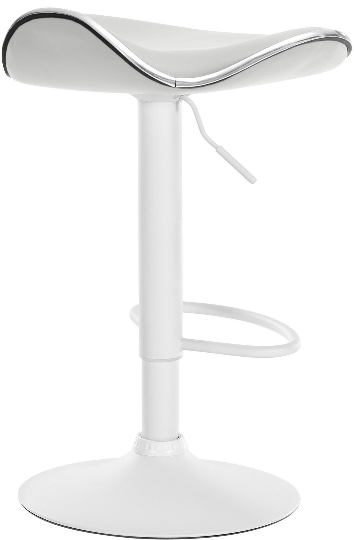 BARHOCKER Lederlook Weiß - Weiß, Textil/Metall (45/71/45cm) - CLP