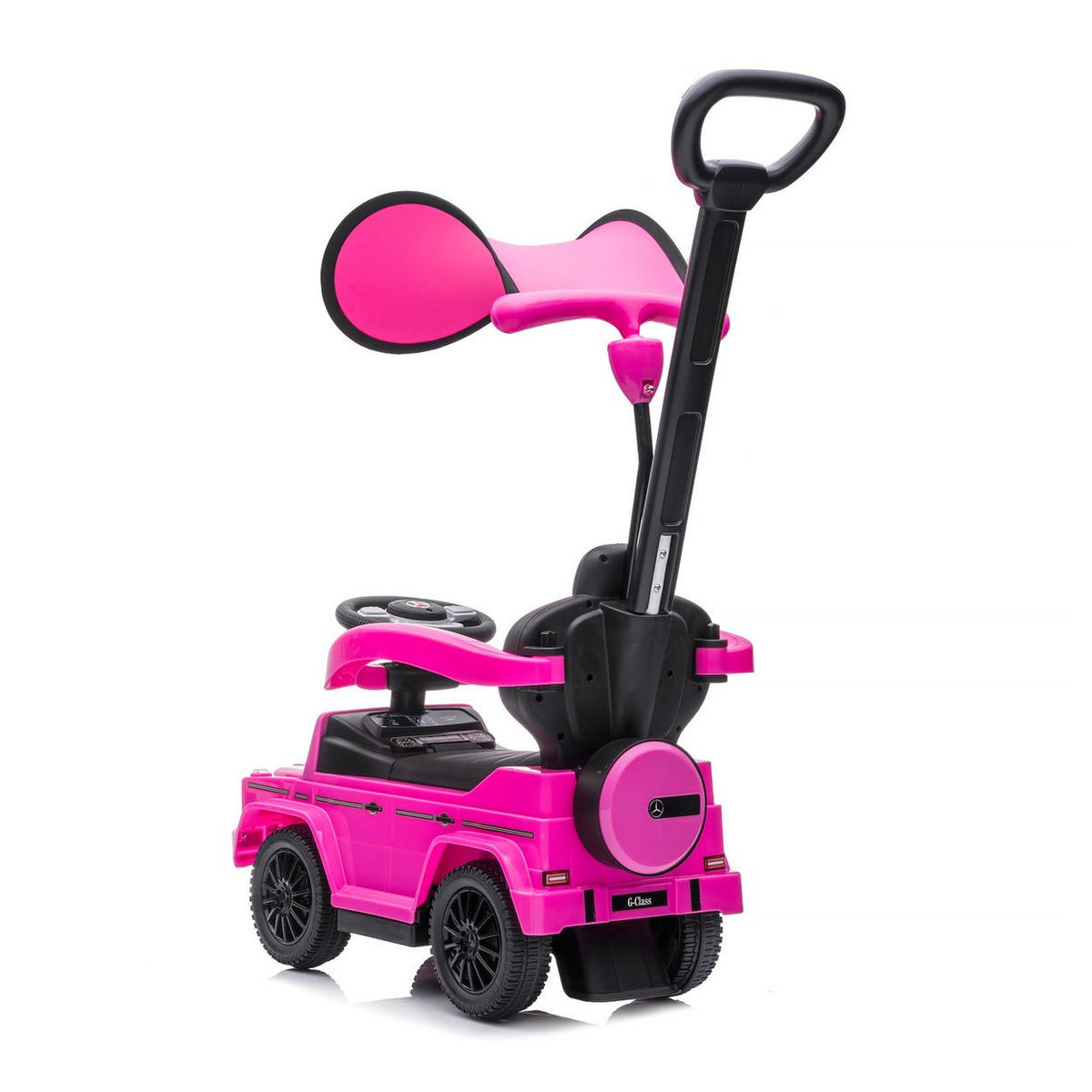 RUTSCHER Mercedes Benz G350d 2 in 1 pink 2 in 1 Schubstange Dach Musik, Trittstufe - Rosa, Kunststoff (85/40/95cm) - Chipolino