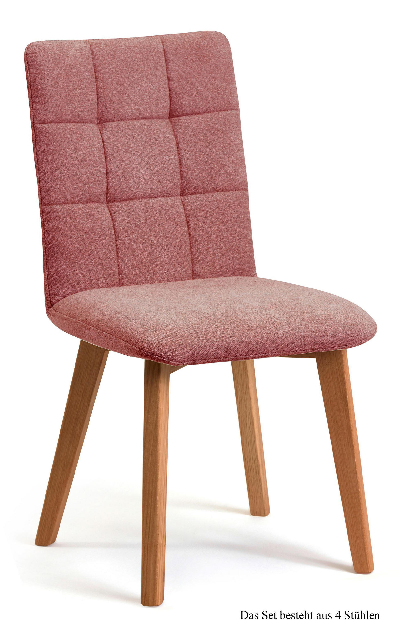 ESSZIMMERSTUHL (4er-Set) Dareen 47x91x60 Eiche geölt/Rosewood - Eichefarben/Dunkelrosa, Kunststoff (60/91/47cm) - 58aufmkessel
