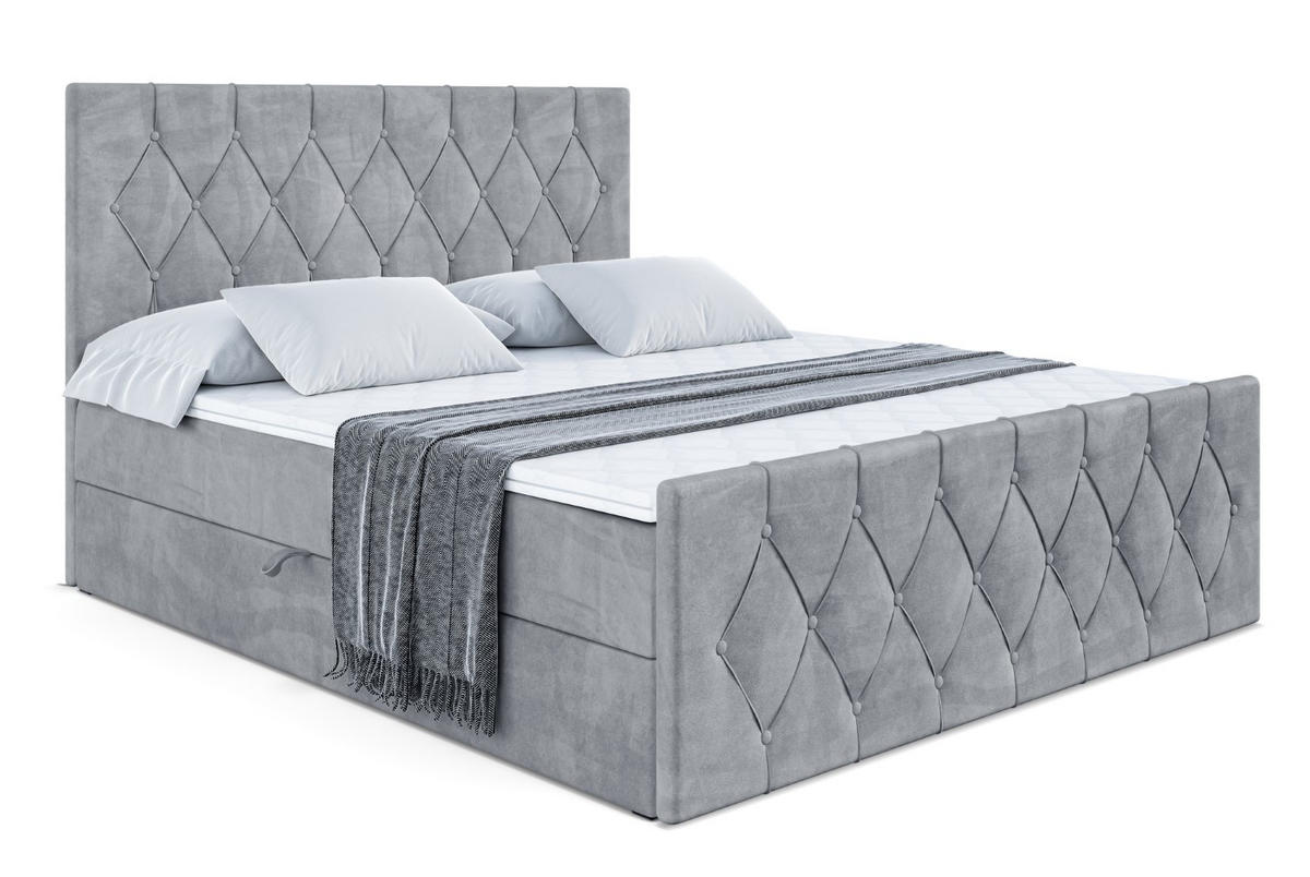 BOXBETT VELANTO-Z - 140 x 200 - H4 - Grau - Grau, Holzwerkstoff (140/200cm) - ALTDECOR