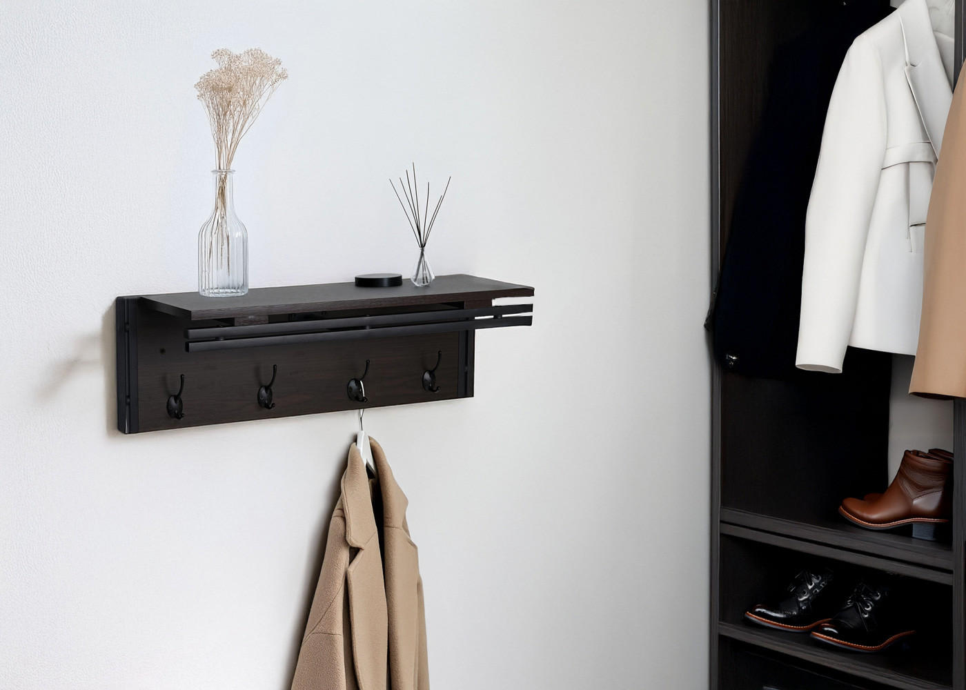 WANDGARDEROBE Wildeiche Dekor - Wildeiche, Holzwerkstoff (75/24/24cm) - MCW