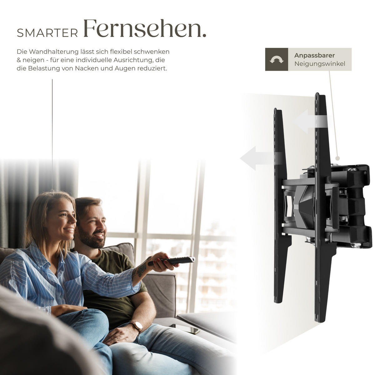 TV-WANDHALTERUNG, bis 60 kg,schwarz - Schwarz, Metall (40/43/34cm) - tectake