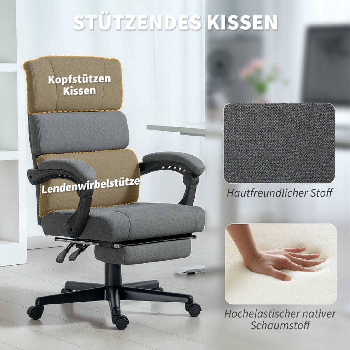 DREHSTUHL 68,5/56/105-115 cm, gepolstert, Samtoptik, drehbar,Dunkelgrau - Dunkelgrau, Metall (56/115/68.5cm) - Redom