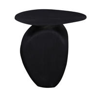 BEISTELLTISCH mit organische form aus Mangoholz 45cm, schwarz - Schwarz, Holz (45/35/45cm) - Giga Meubel