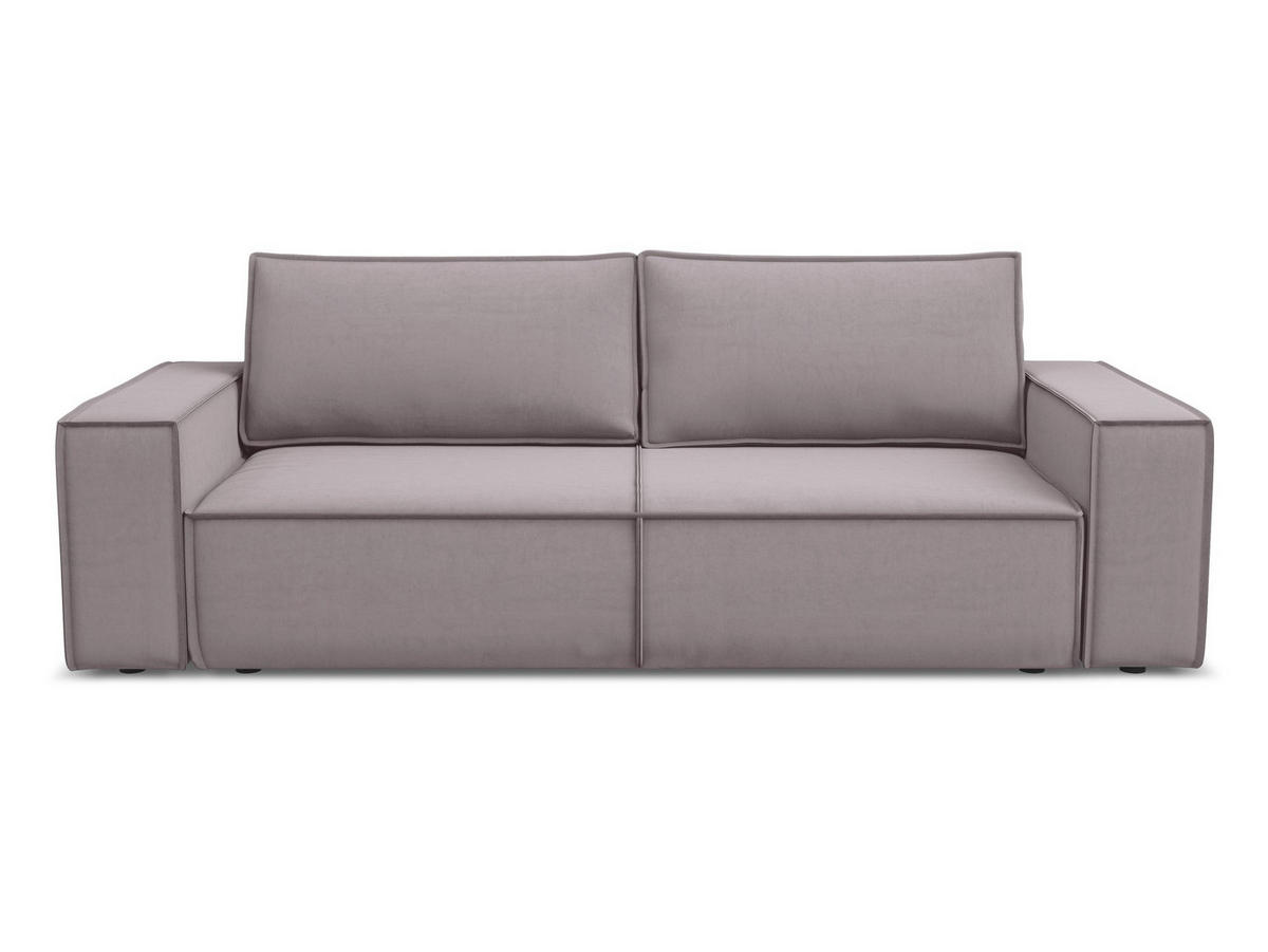3-SITZER SOFA mit Schlaffunktion Samt Stoff Violett - Lila/Flieder, Kunststoff/Textil (255/85/105cm) - Makamii
