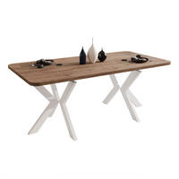 AUSZIEHTISCH DANTON 200/100/76 cm, Weiß / Lefkas-Eiche - Weiß/Eiche San Remo, Holzwerkstoff/Metall (100/200/76cm) - Idohome