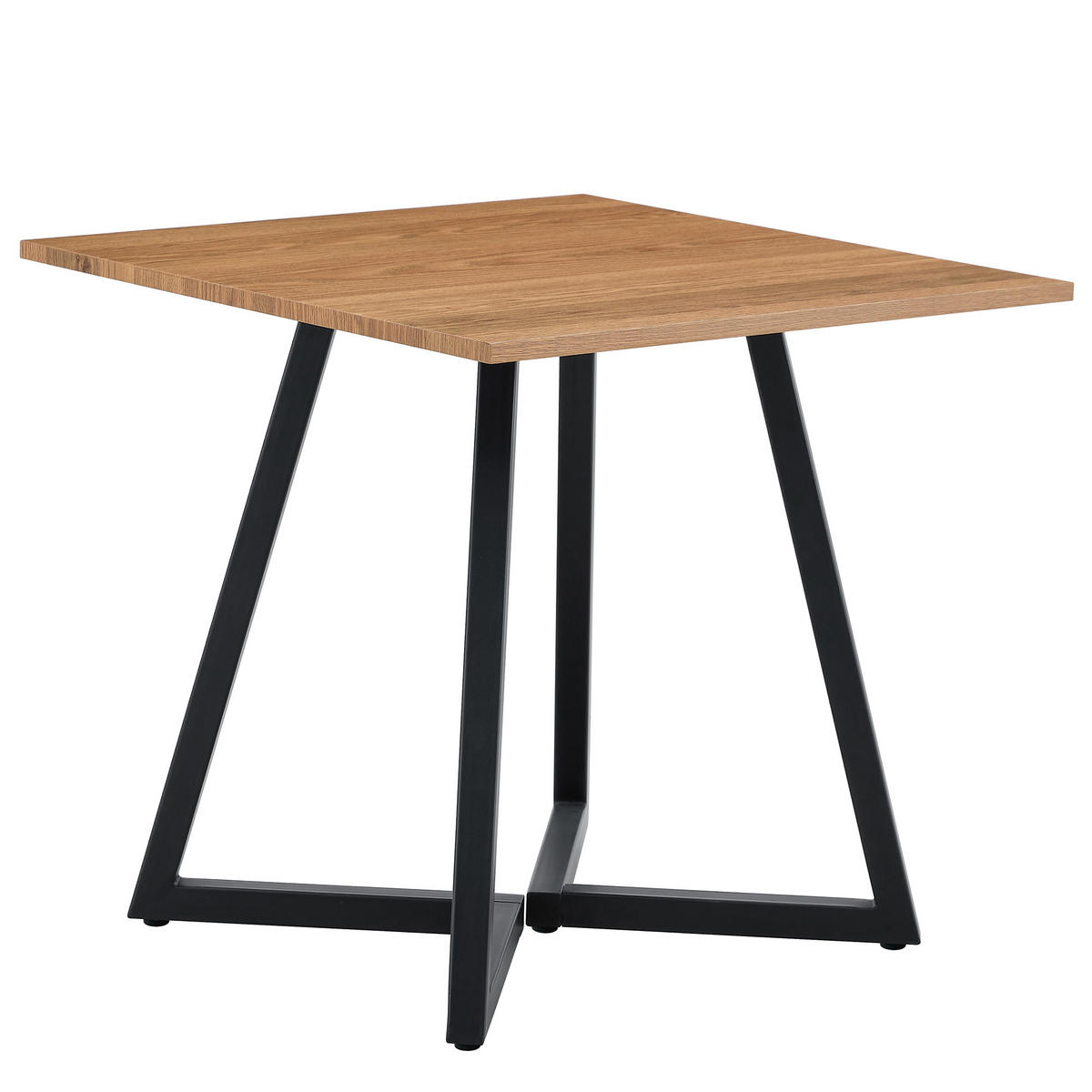 ESSTISCH 80/80/75 cm schwarz braun aus Holz Metall für bis zu 4 Personen - Schwarz, Holzwerkstoff (80/80/75cm) - OKWISH